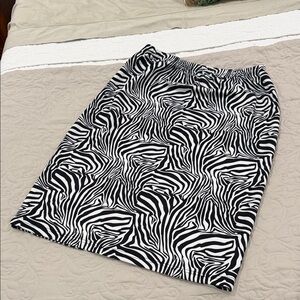 Nuggles Zebra Print Pencil Skirt - Black & White